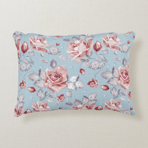 Eleganztapetenmuster von rosa Rosen 2 Dekokissen