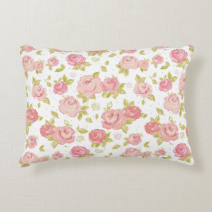 Eleganztapetenmuster von rosa Rosen 3 Dekokissen