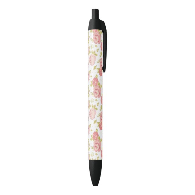 Eleganztapetenmuster von rosa Rosen 3 Kugelschreiber (Unterseite (Vertikal))