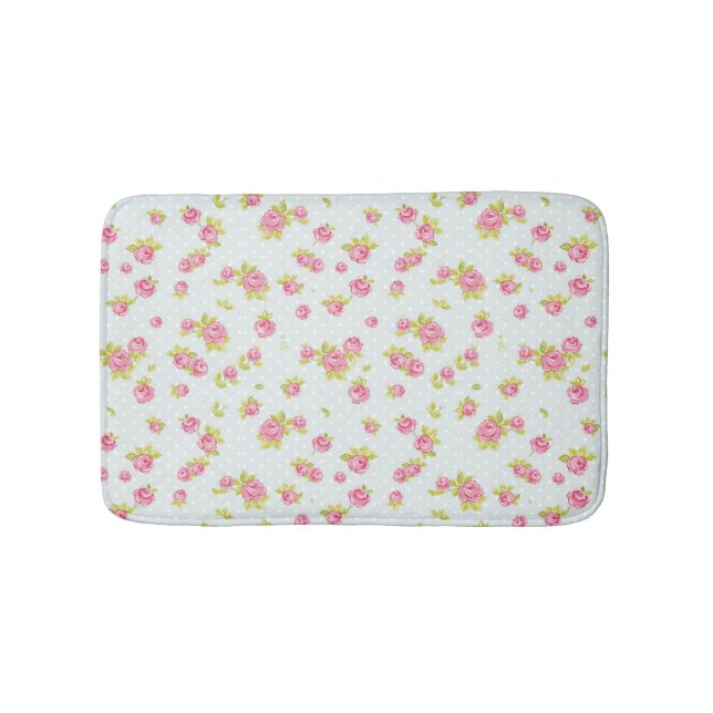 Eleganztapetenmuster von rosa Rosen 4 Badematte (Vorderseite)