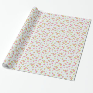 Eleganztapetenmuster von rosa Rosen 4 Geschenkpapier