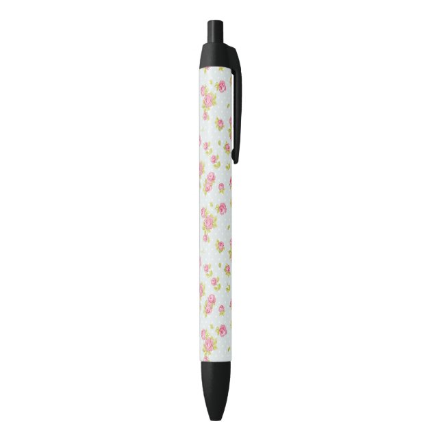 Eleganztapetenmuster von rosa Rosen 4 Kugelschreiber (Unterseite (Vertikal))