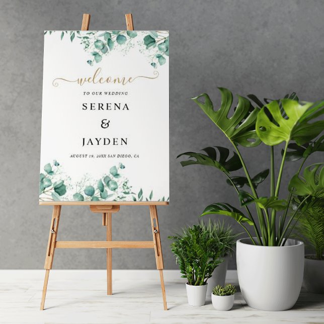 ELegen Eucalyptus Greenery Wedding Welcome Sign Poster (Von Creator hochgeladen)