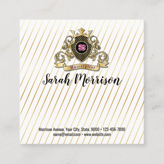 Elegenat Gold Monagram Carte de visite (Devant)