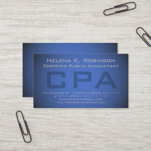 Elegent blauer Buchhalter CPA-Finanzberater Visitenkarte