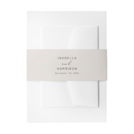 Elegent Minimalistisch Creme Beige Wedding Suite I Einladungsbanderole