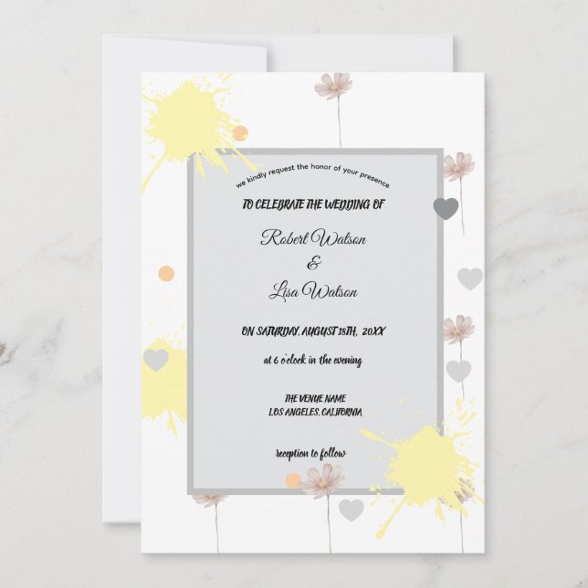 Elegent modren dazie flower einladung (Vorderseite)