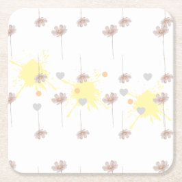 Elegent modren dazie flower rechteckiger pappuntersetzer