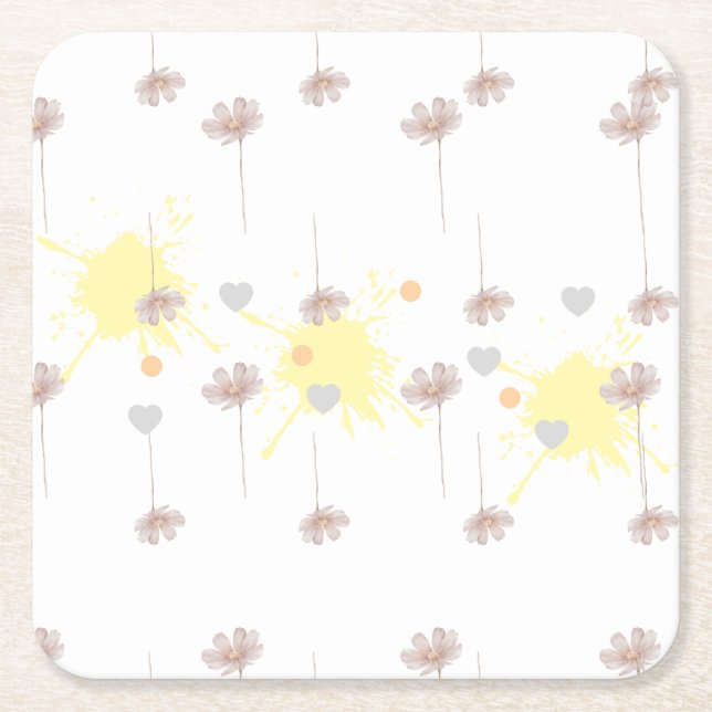 Elegent modren dazie flower rechteckiger pappuntersetzer (Vorderseite)