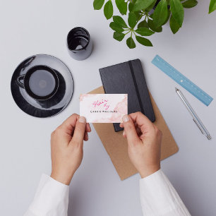 Elegenter professioneller minimaler rosa Haarstyli Visitenkarte