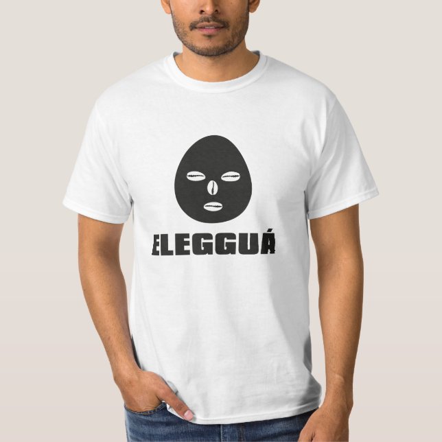 Eleggua, schwarz auf weiß T-Shirt (Vorderseite)