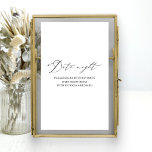 Elegnat Brautparty Date Night Jar Sign Poster<br><div class="desc">Erleben Sie die zeitlose Eleganz Ihres besonderen Tages mit unserer schlichten,  schicken Kalligraphie Schwarz-Weiß Hochzeitssuite.</div>