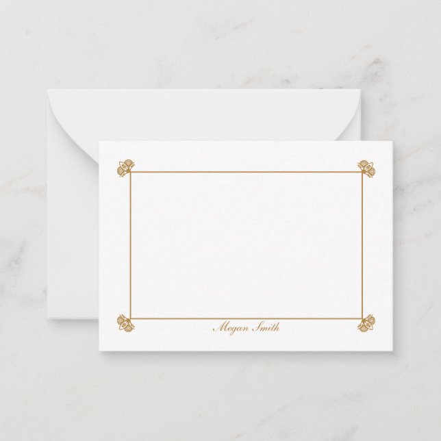 Elegnt Decorative Personalisiert Flat Mitteilungsk Mitteilungskarte (Vorderseite)