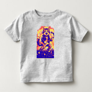 Elektrifizierende Rockstar-Katze spielt Gitarre Kleinkind T-shirt