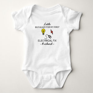 Elektriker-Baby-Ankündigung Erste elektrische Repa Baby Strampler
