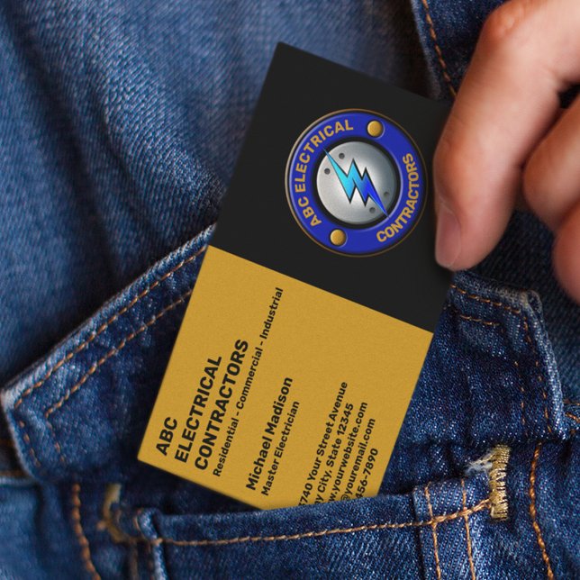 Elektriker | Elektrischer Unternehmer Visitenkarte (Von Creator hochgeladen)
