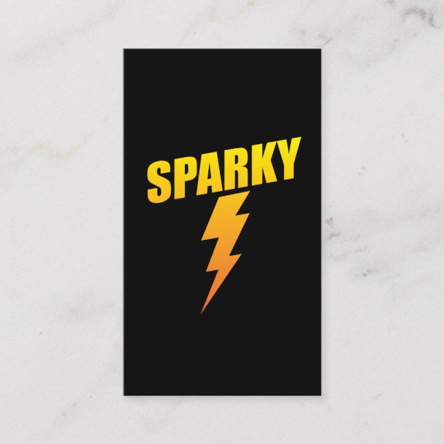 Elektriker-Geschenk-lustiger Sparky Blitz-Bolzen Visitenkarte (Vorderseite)