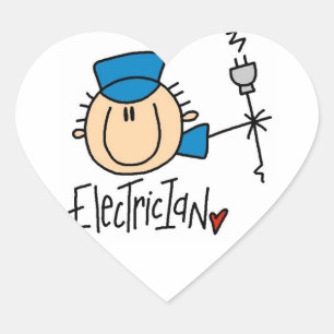 Elektriker Herz-Aufkleber