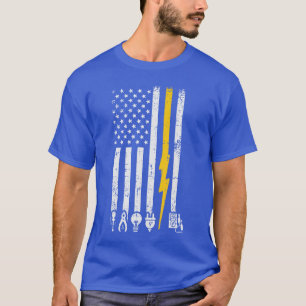 Elektriker Icons US-Flag Elektrisch Patriotische M T-Shirt