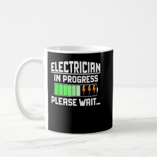 Elektriker in Arbeit bitte warten Lineman Studen Kaffeetasse