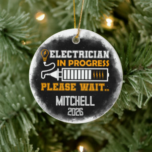Elektriker in Ausbildung Abschluss Keramik Ornament
