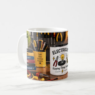 Elektriker-Kaffeetasse 'Dinge auf Draht halten' Kaffeetasse