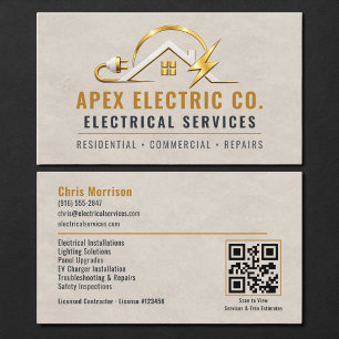 Elektriker QR Code Professional Visitenkarte