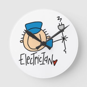 Elektriker Runde Wanduhr