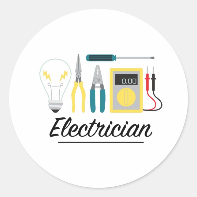 Elektriker Runder Aufkleber (Vorderseite)