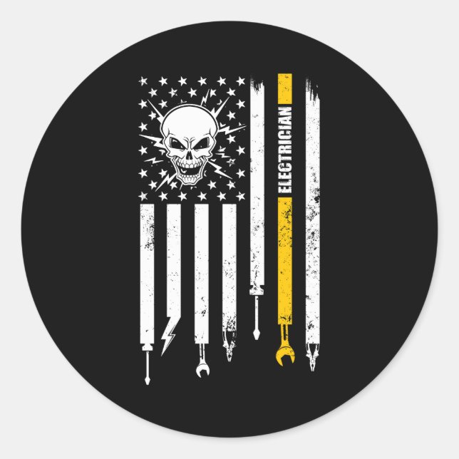 Elektriker Runder Aufkleber (Vorderseite)