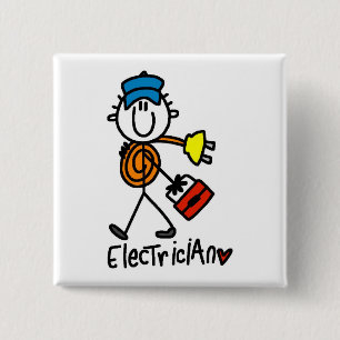 Elektriker-Strichmännchen Button