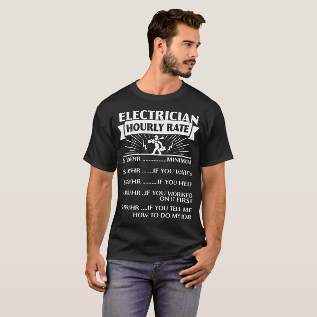 Elektriker-stündlicher Anteil-electrican T - T-Shirt (Vorne ganz)