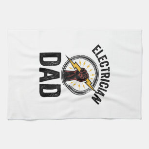Elektriker-Vater Vintage-Stichvektor-Shirt-Des Geschirrtuch