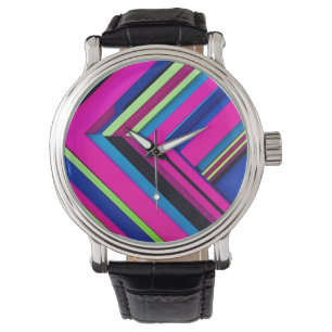 Elektrisch blau und rosa armbanduhr