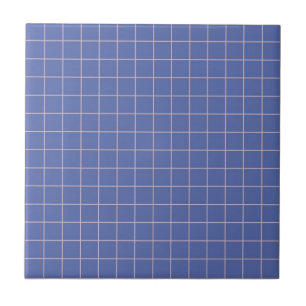 Elektrisch blau und weiß kariert Retro Minimalisti Fliese