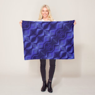 Elektrisch Blaue Abstrakte Wellen Fleece-Decke Fleecedecke