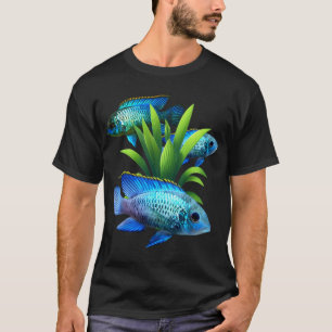 Elektrisch Blaue Acara Cichliden Fisch Süßwasseraq T-Shirt