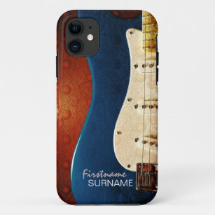 Elektrisch blaue Gitarre Metal Grunge Custom Text Case-Mate iPhone Hülle