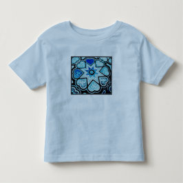 Elektrisch blaue Herzen & Sterne Kleinkind Kleinkind T-shirt