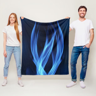 Elektrisch Blaue Wisps Organischer Fluss Fleecedecke