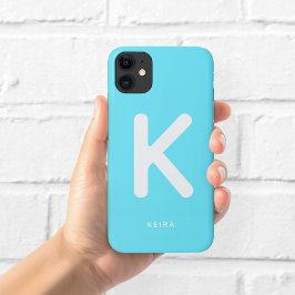 Elektrisch Cyan Blau Monogramm-Handyhülle Case-Mate iPhone Hülle