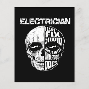 Elektrisch kann ich kein stupides Schädelgeschenk Flyer
