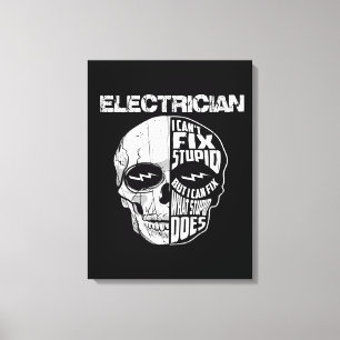 Elektrisch kann ich kein stupides Schädelgeschenk Leinwanddruck