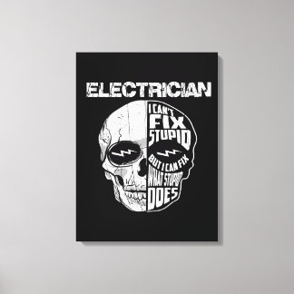 Elektrisch kann ich kein stupides Schädelgeschenk Leinwanddruck