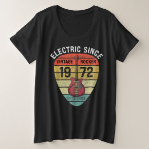Elektrisch seit 1972 - Vintages Rocker-Plektrum Große Größe T-Shirt