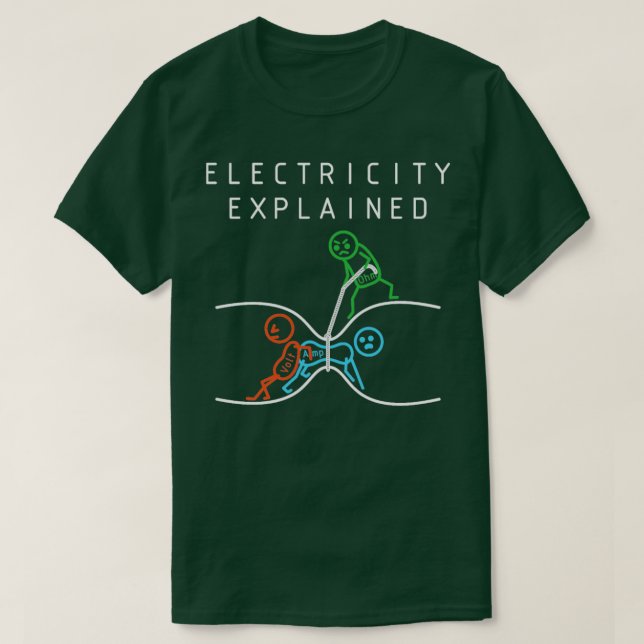 Elektrische Abbildung Elektrizität Erläutert Ohm T-Shirt (Design vorne)