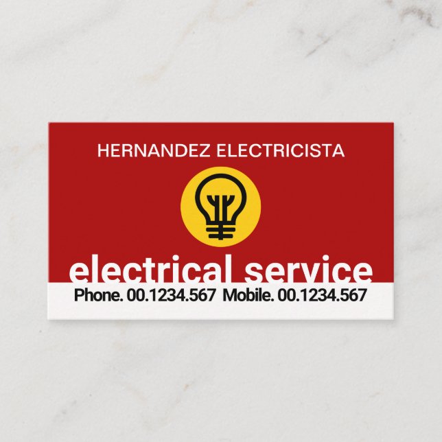 Elektrische Arbeiten mit atemberaubenden roten Sch Visitenkarte (Vorderseite)
