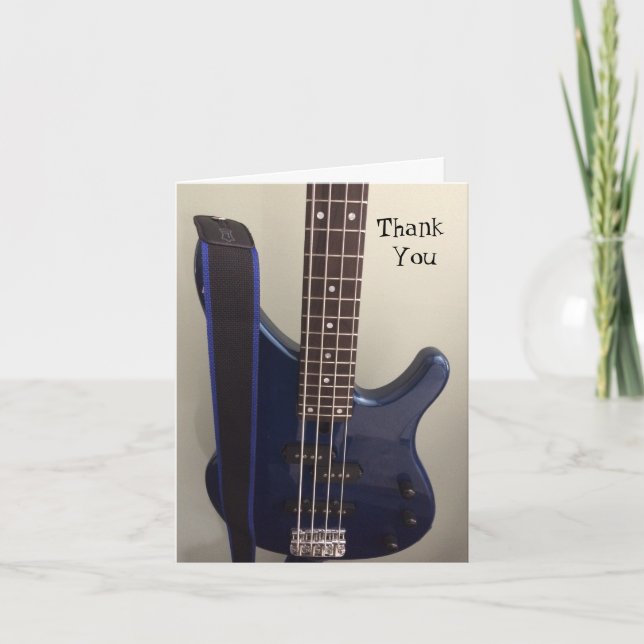 Elektrische blaue Gitarre danken Ihnen Dankeskarte (Vorderseite)