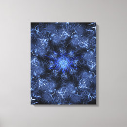 Elektrische Blaue Plasma-Fraktal-Kunst Leinwanddruck