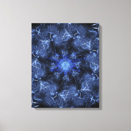 Elektrische Blaue Plasma-Fraktal-Kunst Leinwanddruck